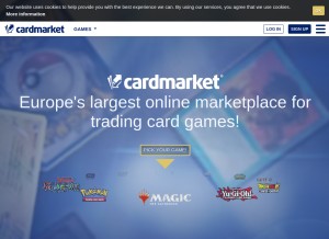 How cardmarket.com looks like on a tablet such as an iPad.