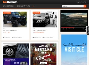 How cardomain.com looks like on a tablet such as an iPad.