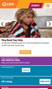 How care.org looks like on a mobile device such as an iPhone.