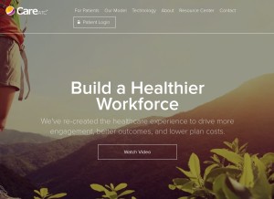 How careatc.com looks like on a tablet such as an iPad.