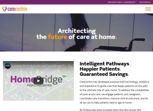 How carecentrix.com looks like on a tablet such as an iPad.