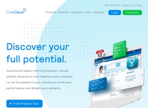 How carecloud.com looks like on a tablet such as an iPad.