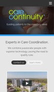 How carecontinuity.com looks like on a mobile device such as an iPhone.