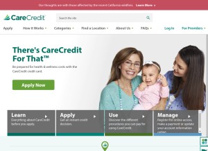 How carecredit.com looks like on a tablet such as an iPad.