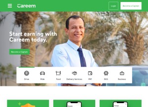 How careem.com looks like on a tablet such as an iPad.