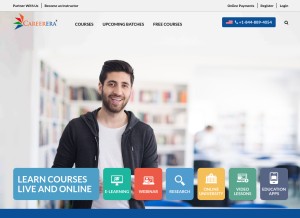 How careerera.com looks like on a tablet such as an iPad.