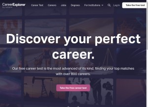 How careerexplorer.com looks like on a tablet such as an iPad.