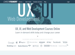 How careerfoundry.com looks like on a tablet such as an iPad.