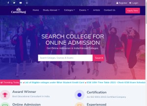 How careermarg.in looks like on a tablet such as an iPad.
