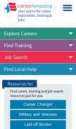 How careeronestop.org looks like on a mobile device such as an iPhone.