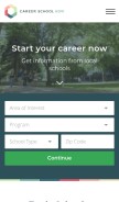 How careerschoolnow.org looks like on a mobile device such as an iPhone.