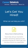 How careersidekick.com looks like on a mobile device such as an iPhone.