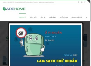 How carehome.vn looks like on a tablet such as an iPad.