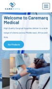 How caremarqmedical.com looks like on a mobile device such as an iPhone.