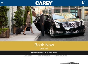 How carey.com looks like on a tablet such as an iPad.