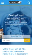 How carfax.eu looks like on a mobile device such as an iPhone.