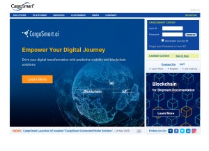 How cargosmart.com looks like on a tablet such as an iPad.