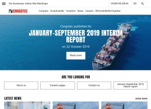 How cargotec.com looks like on a tablet such as an iPad.