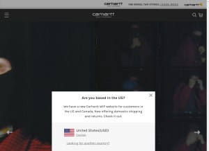 How carhartt-wip.com looks like on a tablet such as an iPad.