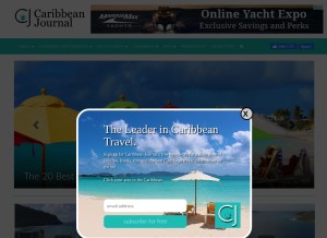 How caribjournal.com looks like on a tablet such as an iPad.