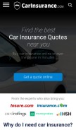How carinsurance.com looks like on a mobile device such as an iPhone.