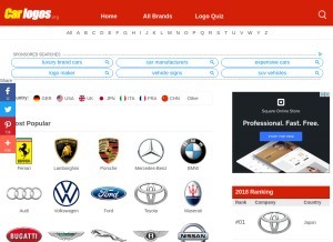 How carlogos.org looks like on a tablet such as an iPad.