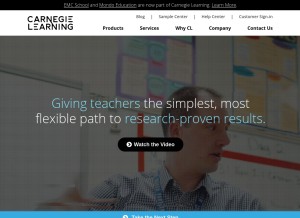 How carnegielearning.com looks like on a tablet such as an iPad.
