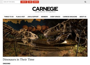 How carnegiemuseums.org looks like on a tablet such as an iPad.