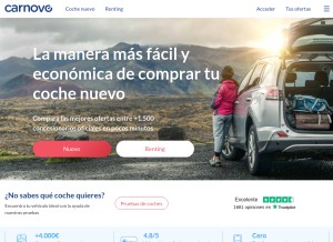How carnovo.com looks like on a tablet such as an iPad.