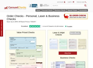 How carouselchecks.com looks like on a tablet such as an iPad.