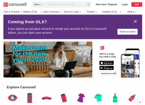 How carousell.ph looks like on a tablet such as an iPad.