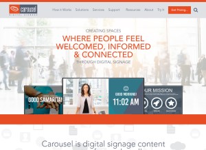 How carouselsignage.com looks like on a tablet such as an iPad.