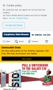 How carphonewarehouse.com looks like on a mobile device such as an iPhone.