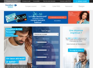 How carrefour-banque.fr looks like on a tablet such as an iPad.
