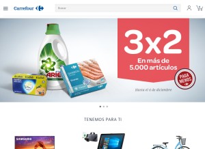 How carrefour.es looks like on a tablet such as an iPad.