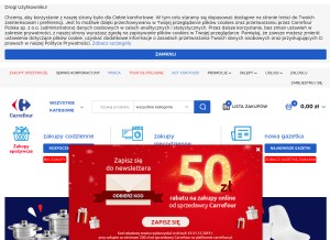 How carrefour.pl looks like on a tablet such as an iPad.