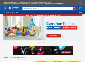 How carrefouruae.com looks like on a tablet such as an iPad.