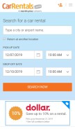 How carrentals.com looks like on a mobile device such as an iPhone.