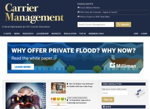 How carriermanagement.com looks like on a tablet such as an iPad.