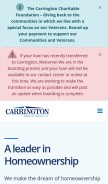How carringtonms.com looks like on a mobile device such as an iPhone.