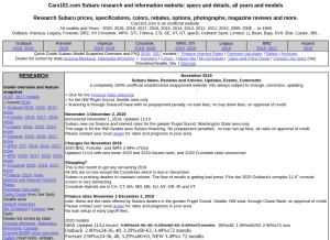 How cars101.com looks like on a tablet such as an iPad.