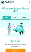 How cars45.com looks like on a mobile device such as an iPhone.