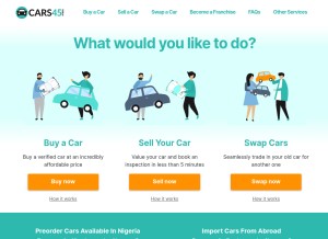 How cars45.com looks like on a tablet such as an iPad.