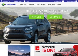 How carsdirect.com looks like on a tablet such as an iPad.