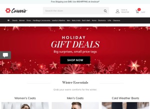 How carsons.com looks like on a tablet such as an iPad.