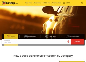 How carsoup.com looks like on a tablet such as an iPad.