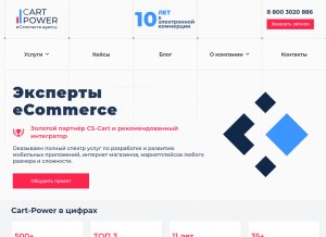 How cart-power.ru looks like on a tablet such as an iPad.