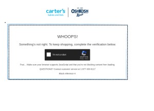 How carters.com looks like on a tablet such as an iPad.