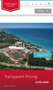 How carthage.edu looks like on a mobile device such as an iPhone.