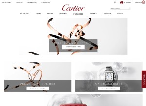 How cartier.com looks like on a tablet such as an iPad.